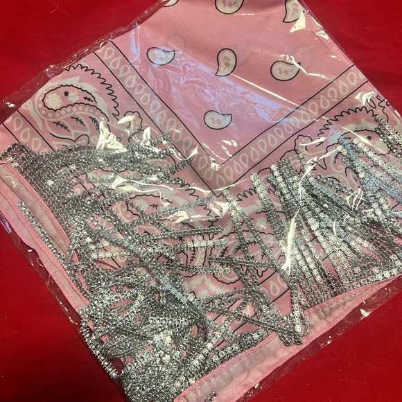 NWT Bandana with Rhinestone Fringe - Picture 4 of 4
